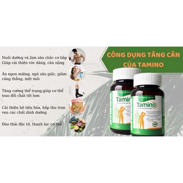 Viên Uống Tăng Cân TAMINO  Kích Thích Ăn Ngon Miệng, Ngủ Sâu Giấc, Giảm Căng Thẳng