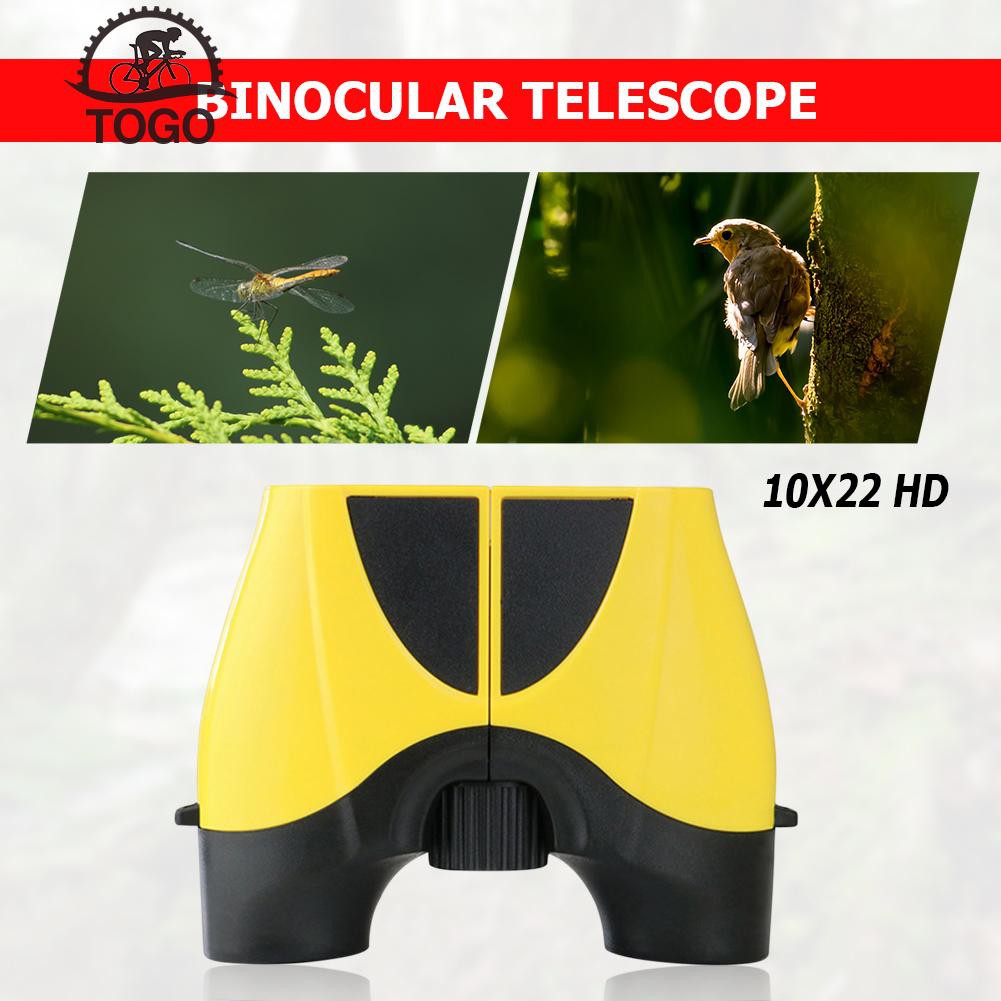 [TOGO]10X22 HD Mini Hiking Binocular Scope Outdoor Travel Camp Telescope Yellow