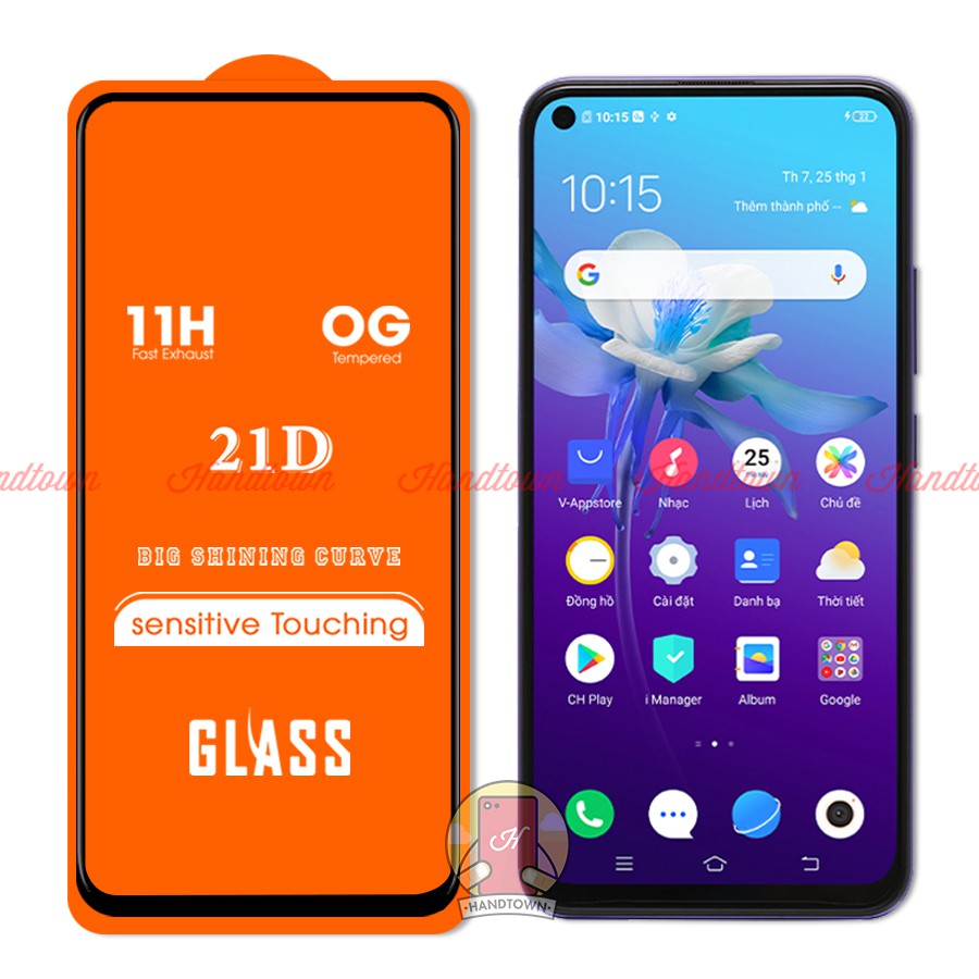 Kính Cường lực Vivo Y20 / Y20S / Y30 / Y50 / Y51 / Y51S / Y70S Full màn hình 21D Handtown SIÊU BỀN