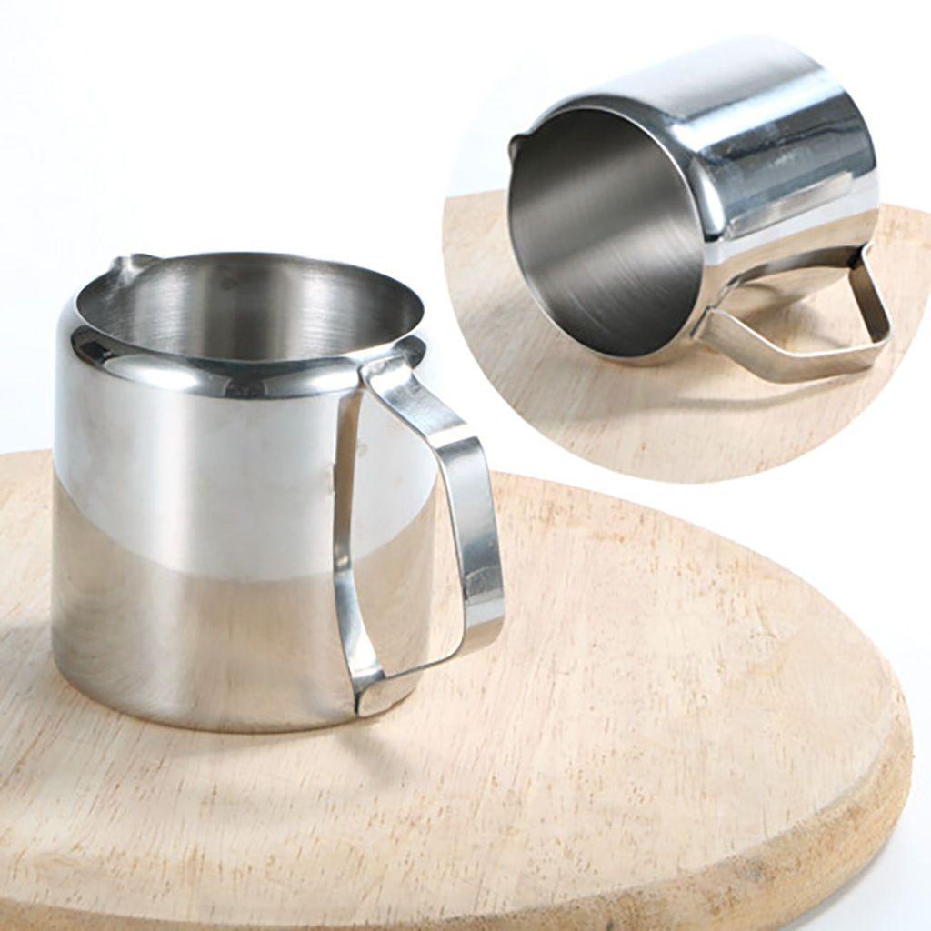 Cốc Đong Cà Phê Latte Thân Thẳng 5 Kích Cỡ Bằng Thép Không Gỉ Có Tay Cầm