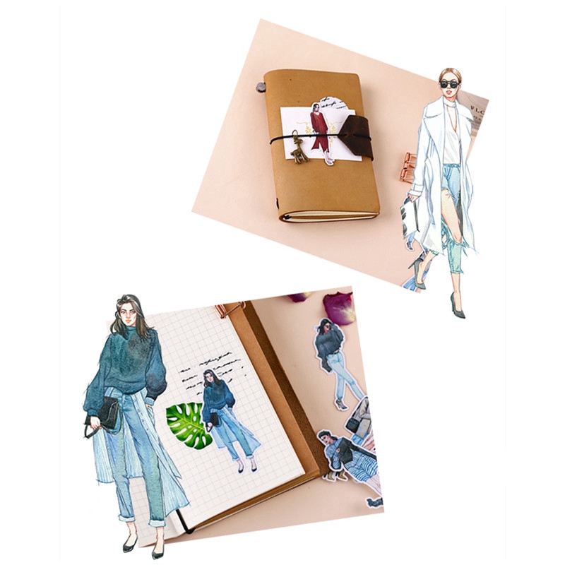 ❀ Fashion Ladies Q-1 Beauty Girls Diary Stickers ❀ 19Pcs/set DIY Fashion Album Scrapbooks Decor Decals Stickers