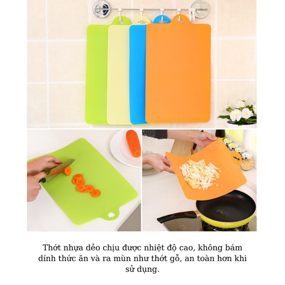 Thớt Nhựa Dẻo Size Lớn Chất Liệu Kháng Khuẩn Chống Trượt Nhiều Màu