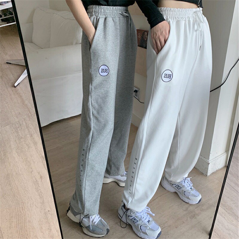 {HCM / CÓ SẴN / ẢNH THẬT} QUẦN THUN JOGGER THÊU CHỮ BUS CHO NAM NỮ THỜI TRANG ULZZANG HÀN QUỐC