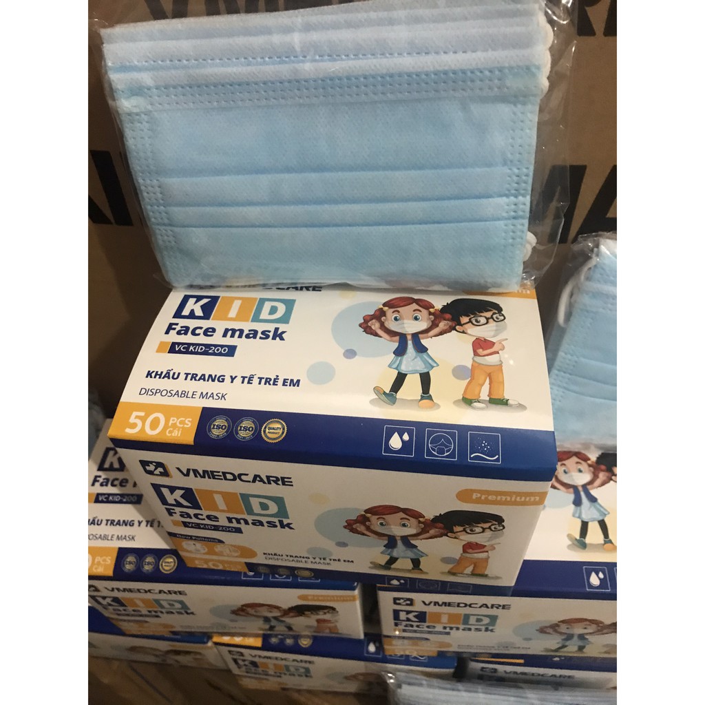 hộp 50 Khẩu Trang Trẻ Em  Kháng Khuẩn. [Sãn Hàng] | BigBuy360 - bigbuy360.vn