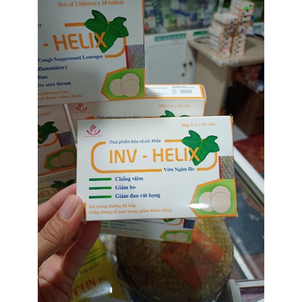 VIÊN-Kẹo-NGẬM-HO-INV-HELIX-GIẢM HO-GIẢM ĐAU RÁT HỌNG