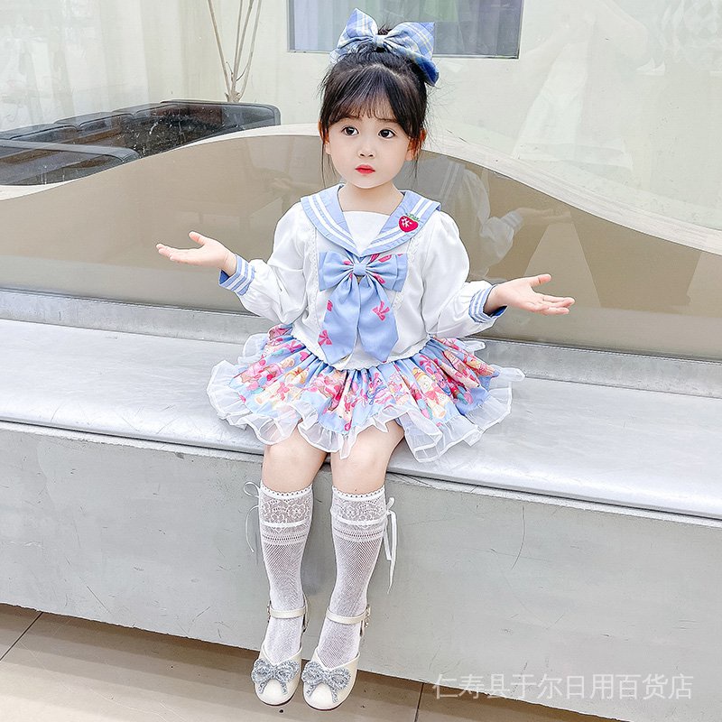 Bộ Đồng Phục Áo Tay Dài Váy Petti Phong Cách Mùa Hè Phương Tây Dễ Thương Dành Cho Bé Gái 202214
