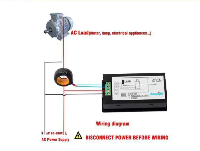 Công tơ điện tử PZEM-061 AC 220v 100A Đo điện áp, dòng điện,  công suất thiết bị