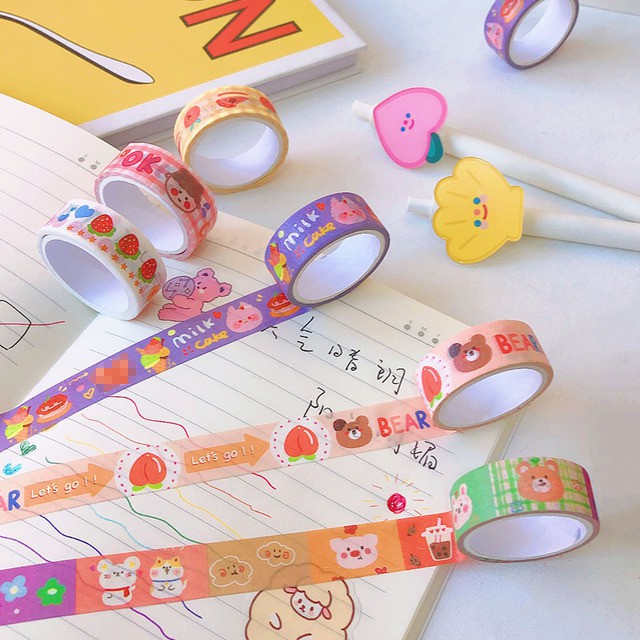 Băng Dán Giấy Washi Tape Trang Trí Style Hàn Quốc Đáng Yêu