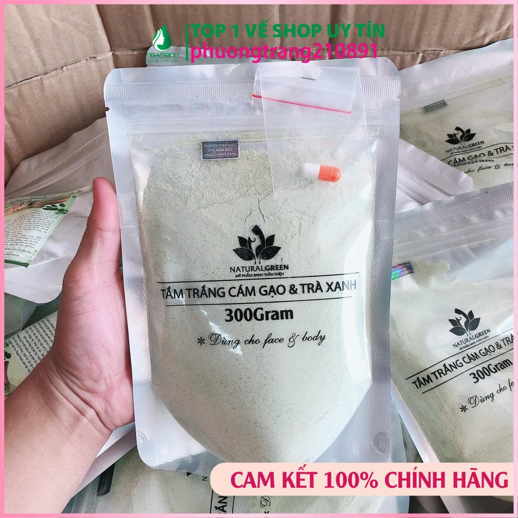 Gói 300gr tắm trắng cám gạo trà xanh,đắp mặt dưỡng da dùng cả cho face & body