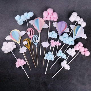 Phụ kiện trang trí bánh kem hình khinh khí cầu 3D dễ thương