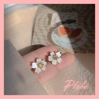 [Mã COPHMGG0D giảm 5% cho đơn từ 40k] Khuyên Tai Bạc 925 Phibi Hoa 5 Cánh