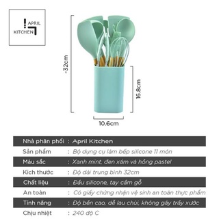 Dụng cụ làm bánh silicon 11 món dụng cụ nhà bếp nấu ăn tiện dụng chịu nhiệt DCS11