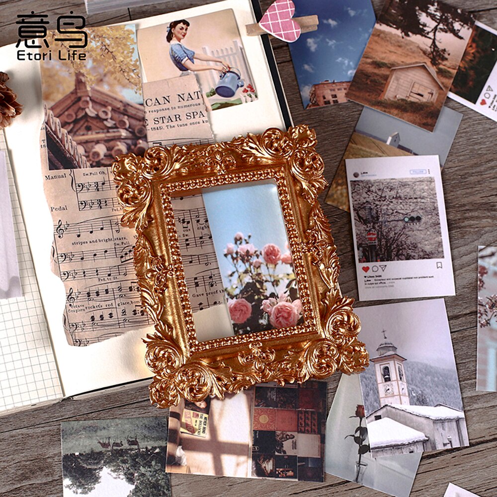 Set 50 Miếng Dán Trang Trí Sổ Tay Hình Phong Cảnh Dễ Thương