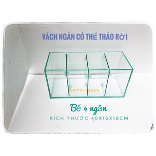 🐬 Bể cá betta 4 ngăn ( 4 in 1) Vách ngăn có thể tháo lắp - bể cá mini để bàn trang trí