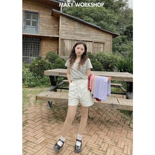Áo thun cổ tim V neck basic tee Grey Maxy Workshop