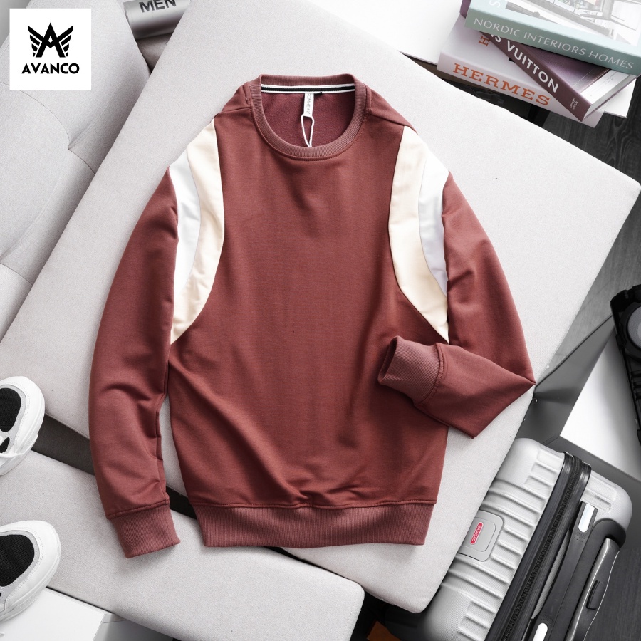 Áo sweater nỉ dài tay nam đẹp, phối màu độc đáo, form vừa mặc cực phong cách - AVANCO