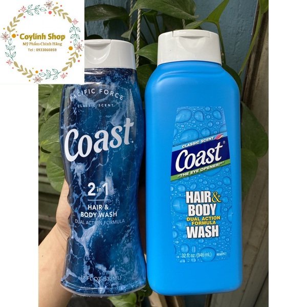 Sữa Tắm Gội 2 in 1 Coast 532ml Hàng Mỹ