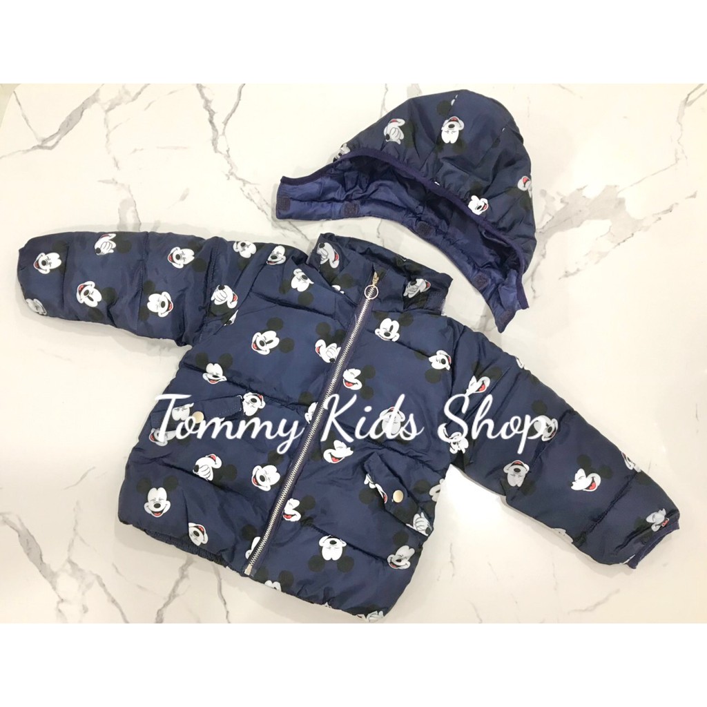 Aó khoác phao siêu nhẹ HM hình mickey cho bé trai và gái từ 18 tháng đến 6 tuổi