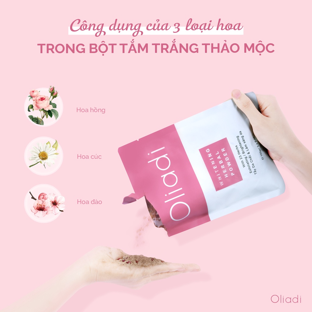 Bột Tắm Trắng OLIADI 23 vị thảo mộc 100% thiên nhiên giúp da sáng khỏe 100g | BigBuy360 - bigbuy360.vn