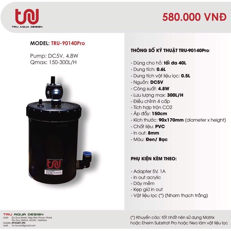 LỌC THÙNG MINI NANO TANK TRU | TÍCH HỢP TRỘN CO2 - CHẤT LIỆU NHỰA TẶNG KÈM PHỤ KIỆN - LỌC SẠCH BỤI BẨN HỒ CÁ THUỶ SINH