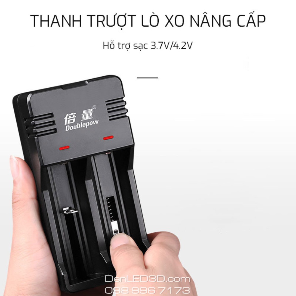 [Chính Hãng] Sạc Thông Minh Doublepow K65 3.7V 4.2V Sạc Các Loại Pin 14500, 18650 (không kèm pin)