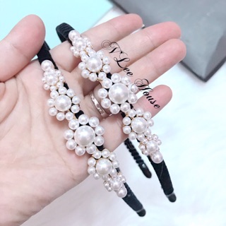 Cài tóc đen đính ngọc trai nhân tạo