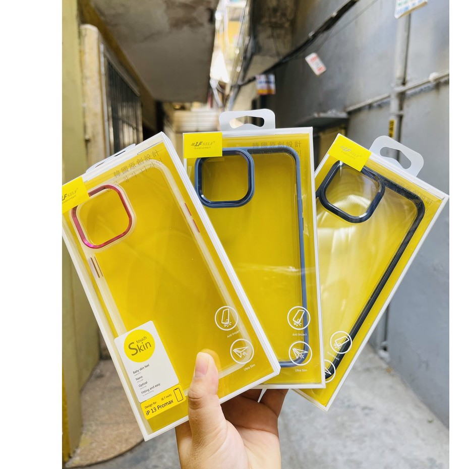 MÀU TÍMỐp điện thoại KF XZ LF CASE lưng cứng chống ố trong suốt chống sốc viền màu dẻo iPhone 11 12 13 PRO / MAX