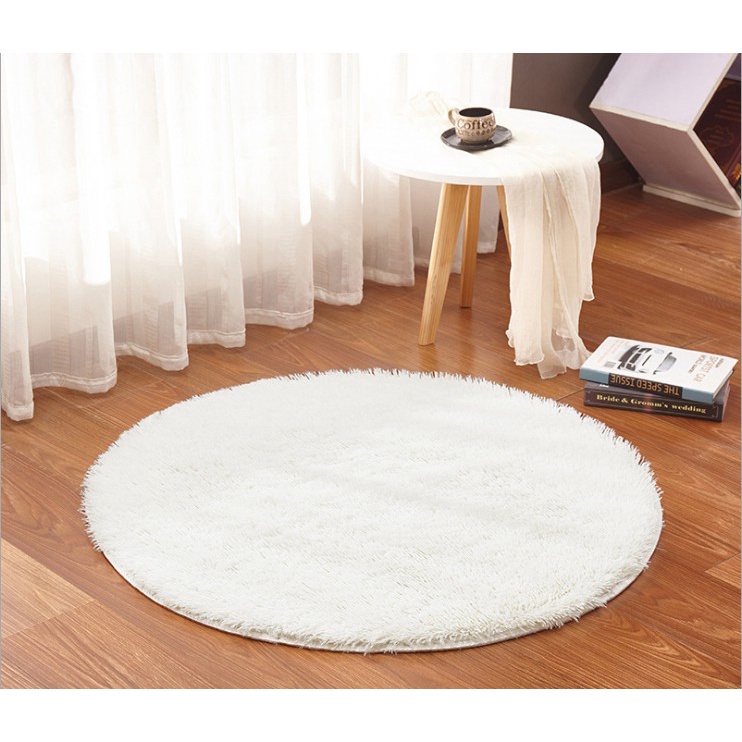 Thảm lông trải sàn phòng ngủ, thảm lông mềm trang trí phòng khách màu trắng cao cấp 160x 120cm, 120x 80cm