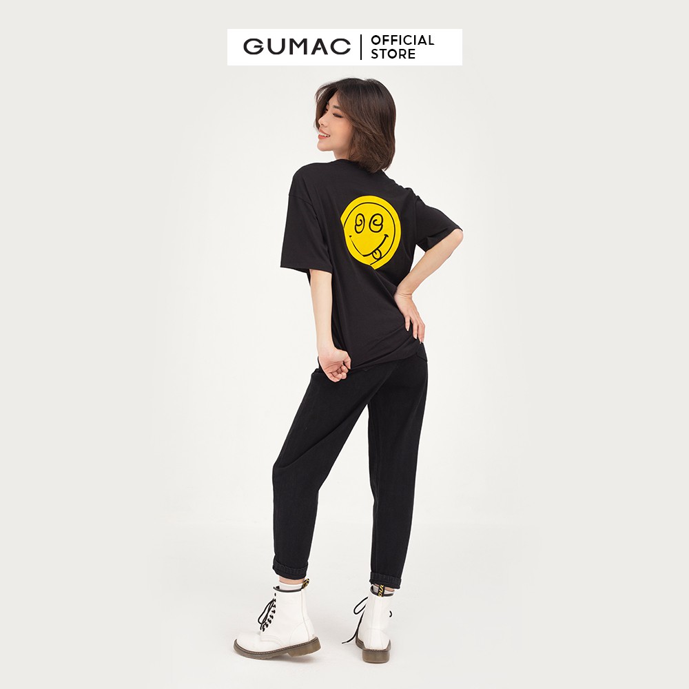 [Mã MABR07062 giảm 8% tối đa 50K đơn từ 249K] Quần jean nữ baggy chạy gân GUMAC phong cách unisex năng động QJB4103