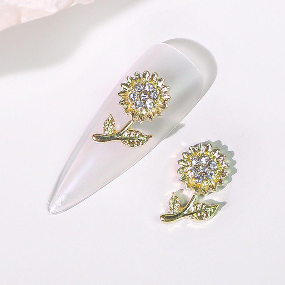 OCEANMAP Phụ Kiện Đá 3D Hình Hoa Lá Trang Trí Móng Tay Nghệ Thuật