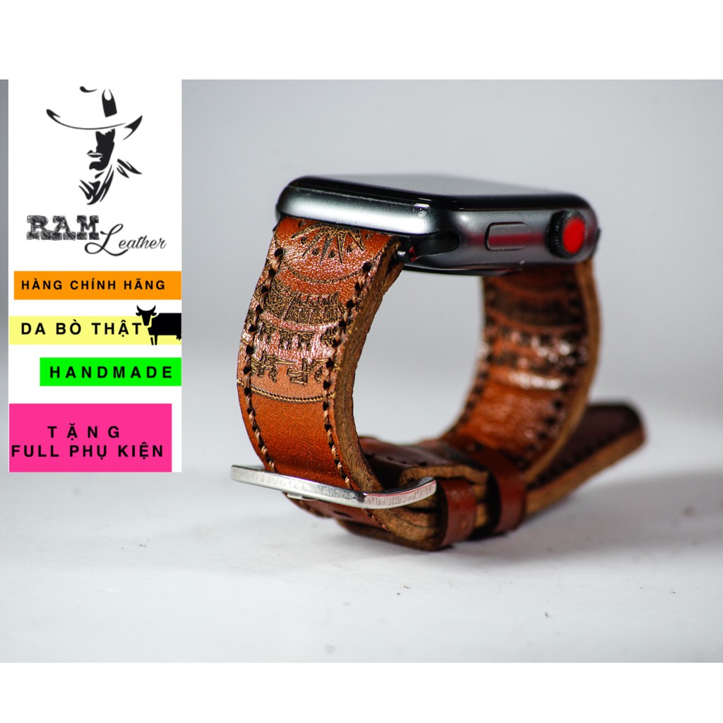Dây Apple Watch , iWatch , iphone Watch da bò vachetta vegtan Italia Trống Đồng Việt Nam RAM Leather