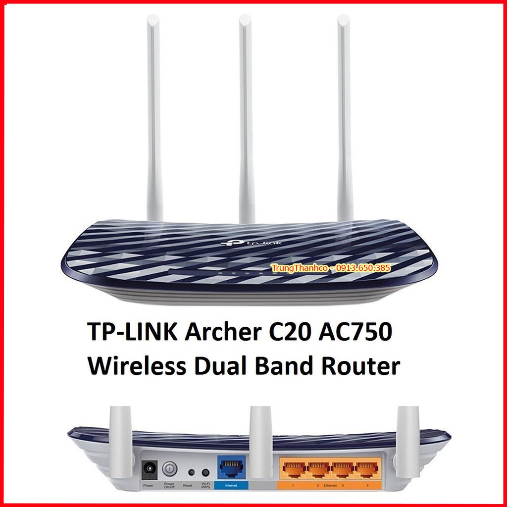 Bộ Phát wifi TP-Link Archer C20 Wireless AC750