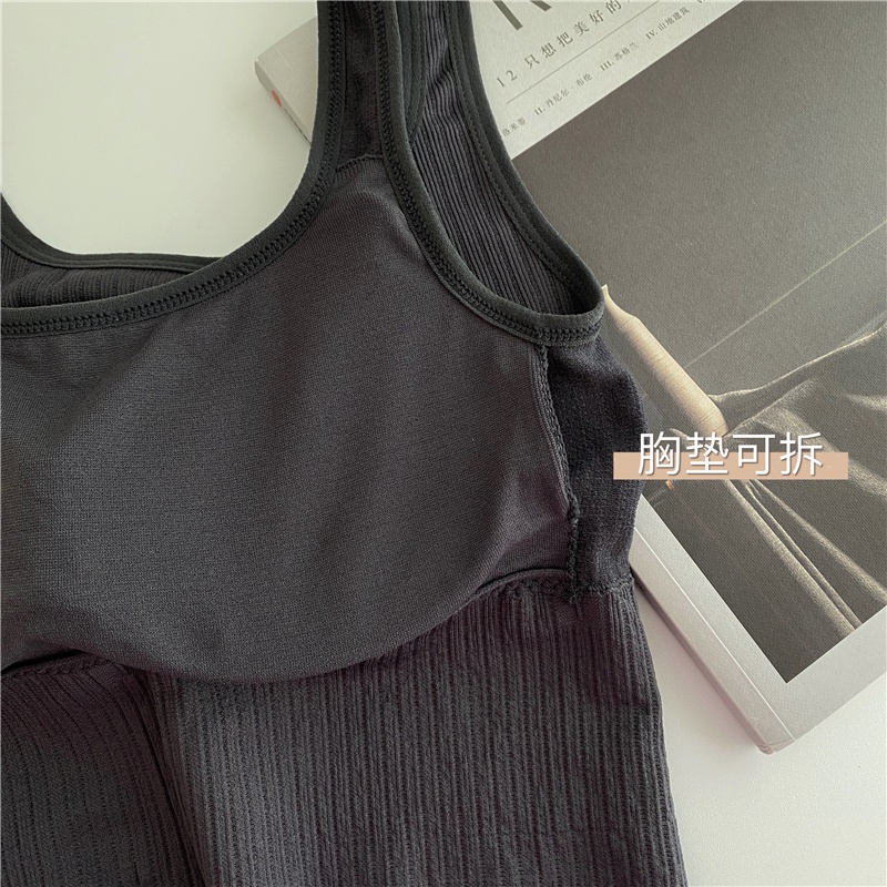 Xiaozhainv Áo Croptop Thể Thao Hai Dây Ôm Dáng Thời Trang Hàn Quốc 4 Màu Tùy Chọn Cho Nữ