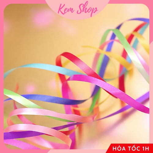 Cuộn dây ruy băng buộc bóng, dây treo banner 10m size nhỏ nhiều màu trang trí sinh nhật - Kem Shop K307