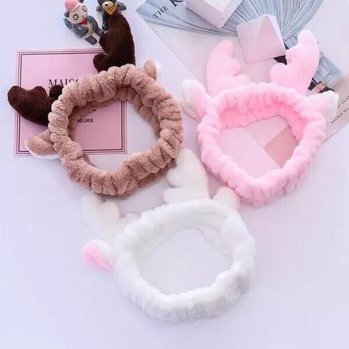 Băng Đô Sừng Hươu Cá Tính, Bờm Tóc Sừng Hươu Vải Nhung Mềm Mại Dùng Cực Êm