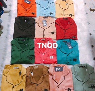ĐỒ BỘ LỤA QUẦN DÀI - TAY NGẮN (trơn 1 màu)