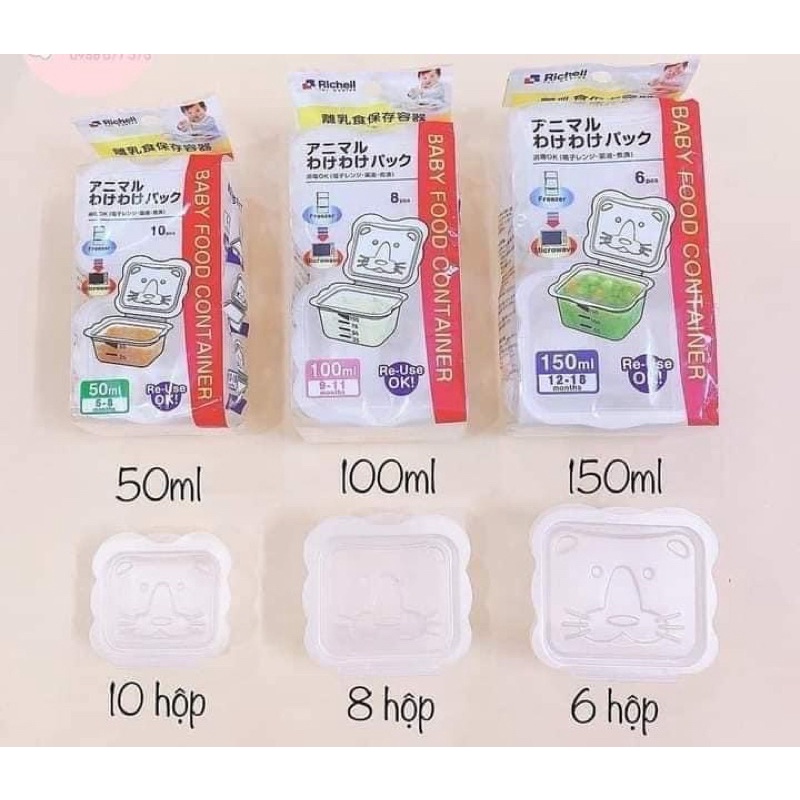 Hộp trữ đông richell , trữ đông nước dashi và thức ăn cho bé