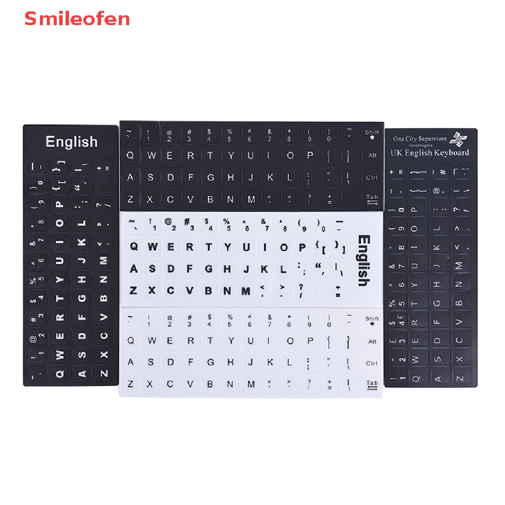 Miếng Dán Thay Thế Bàn Phím Tiếng Anh Màu Trắng Đen Cho Máy Tính PC Laptop Mới