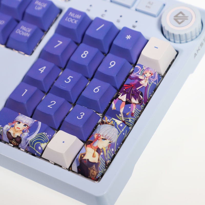 Genshin Impact Keycap Nhân vật năm sao Chủ đề Kamisato Ayaka Trò chơi trực tuyến Anime PBT Thuốc nhuộm Thăng hoa Bàn phím cơ Keycap 104 Phím