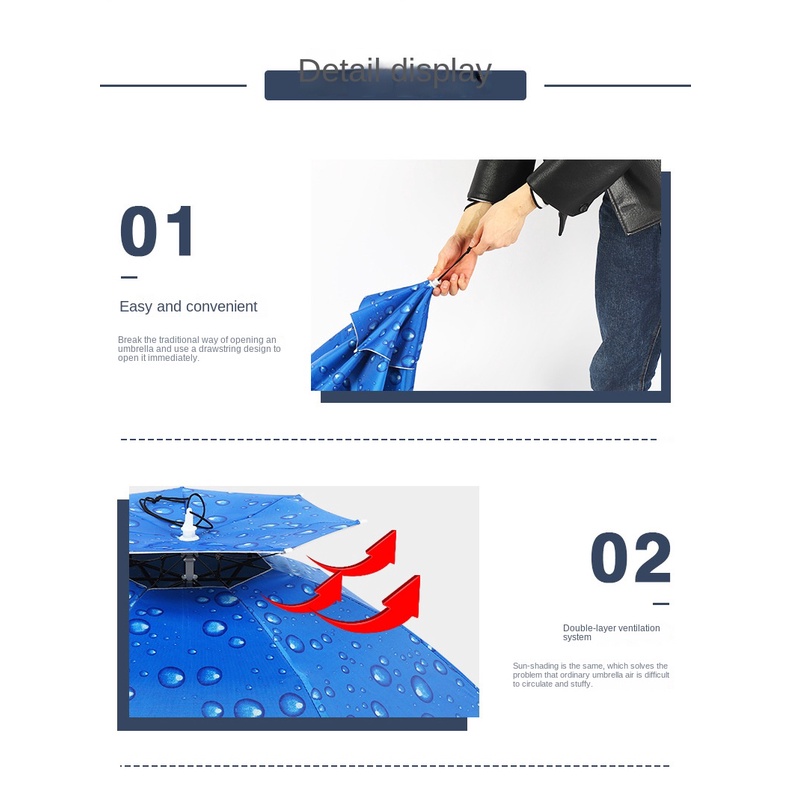 Dù Đội Đầu Che Nắng Cỡ Lớn Có Thể Gấp Gọn Cho Người Lớn/Trẻ Em