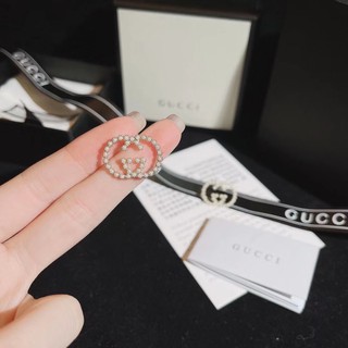 GUCCI Bông Tai Chữ G Đính Ngọc Trai Thời Trang Cho Nữ