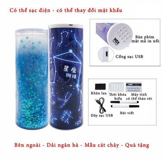 Hộp bút cát chảy đa năng hình trụ có MẬT KHẨU