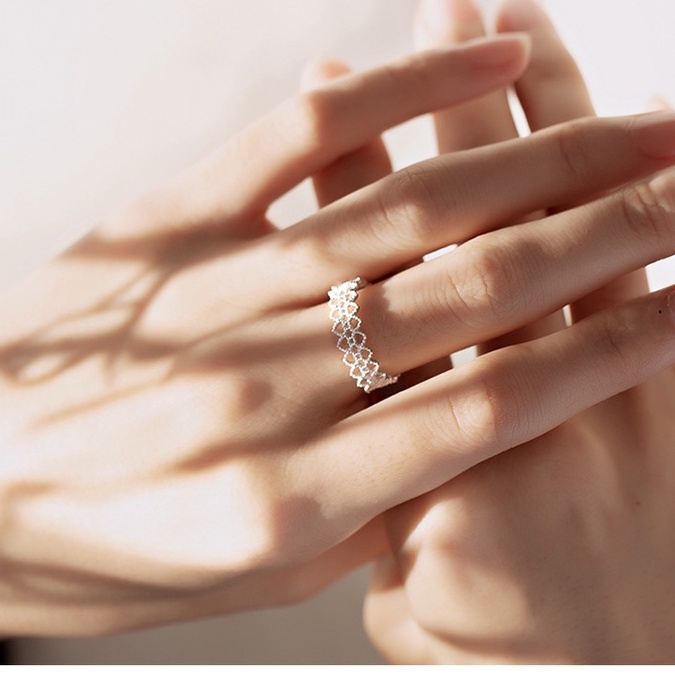 Nhẫn nữ bạc 925 cao cấp đẹp free size chính hãng không gỉ trang sức CINLA N010