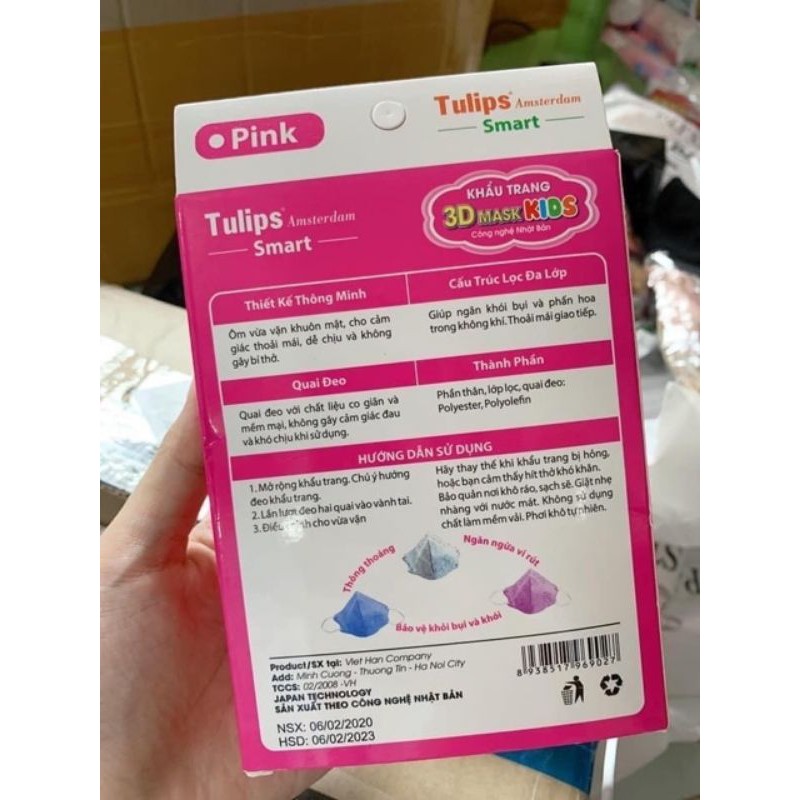 ( Combo 2 hộp) Khẩu trang 3D mask kids Tulip cho bé (hộp 10 chiếc)