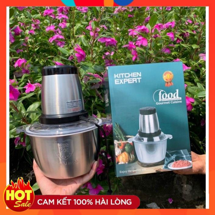Máy xay đa năng Kitchen Expert Hàng Tốt,xay thực phẩm các loại , cối inox 2L 4 lưỡi dao có bọc