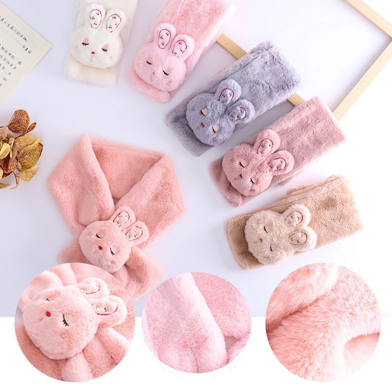 Khăn choàng cổ giả lông thỏ dễ thương cho bé