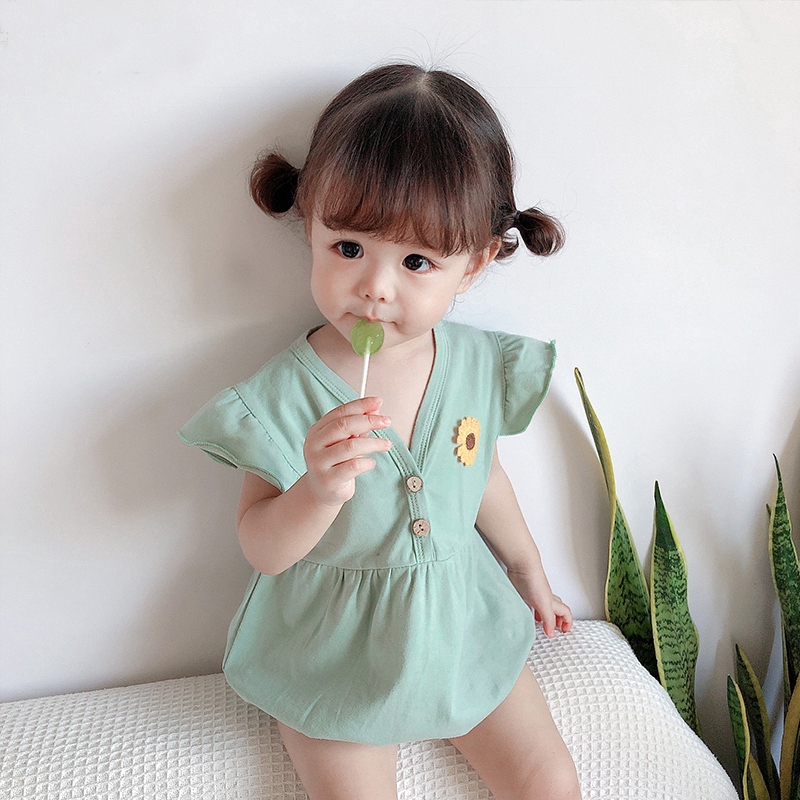 Áo Liền Quần 100% Cotton Mềm Mại Cho Bé (4 Màu)