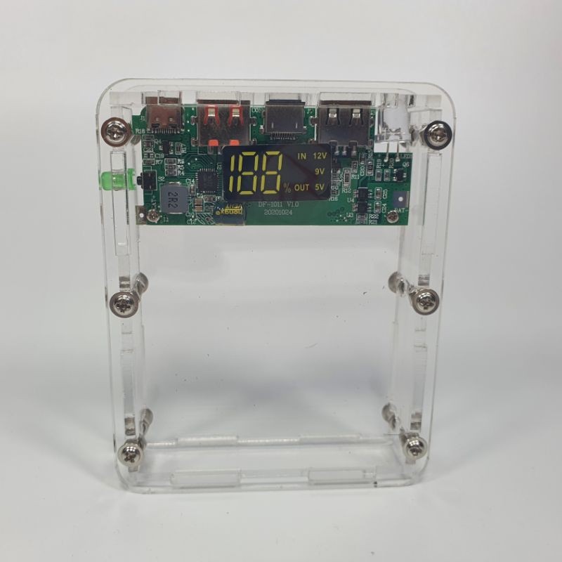 Box sạc dự phòng pin 21700 mica trong suốt mạch sạc nhanh QC 3.0 chip W332  (ĐỌC KĨ LƯU Ý ). BN.