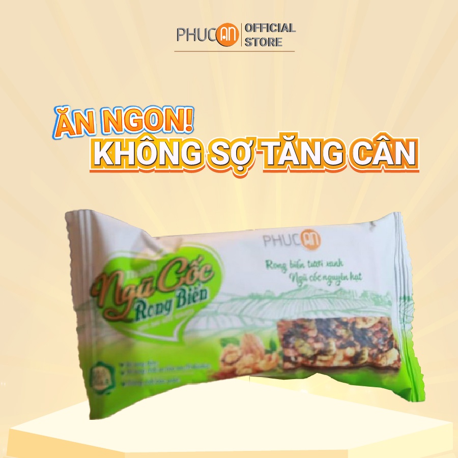 Thanh lẻ ngũ cốc gạo lứt rong biển Phúc An - Thay thế bữa ăn nhẹ, đầy đủ dinh dưỡng