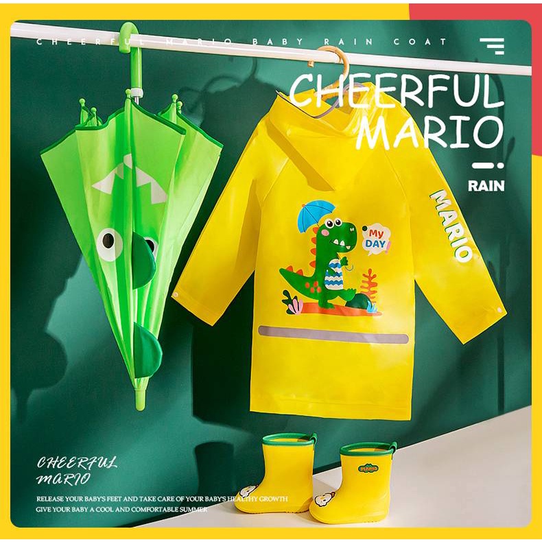 2022 mới cheerful mario áo mưa cho bé - ảnh sản phẩm 3